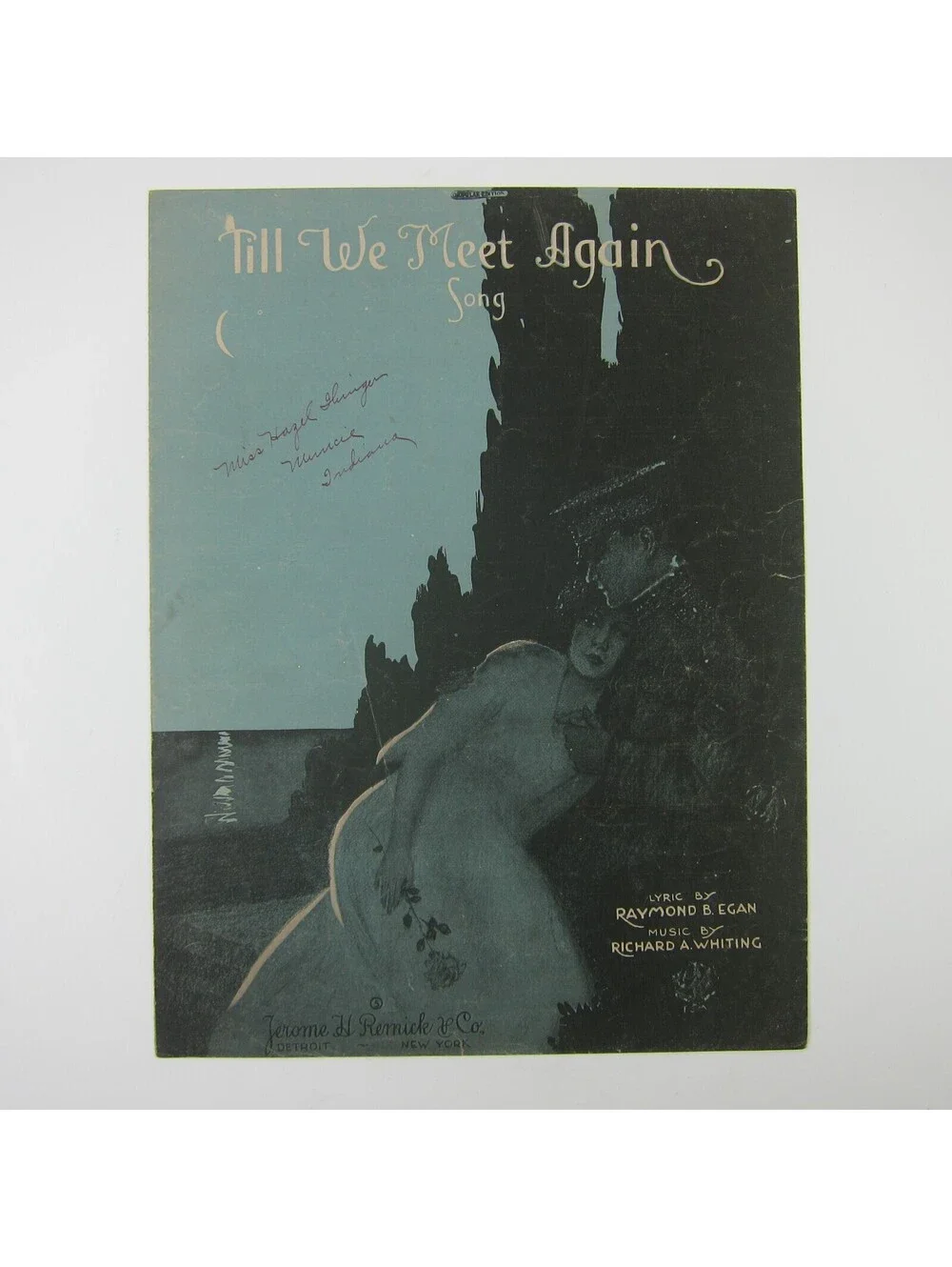 Sheet Music Till We Meet Again Song WWI Ray Egan & Richard Whiting Antique 1918